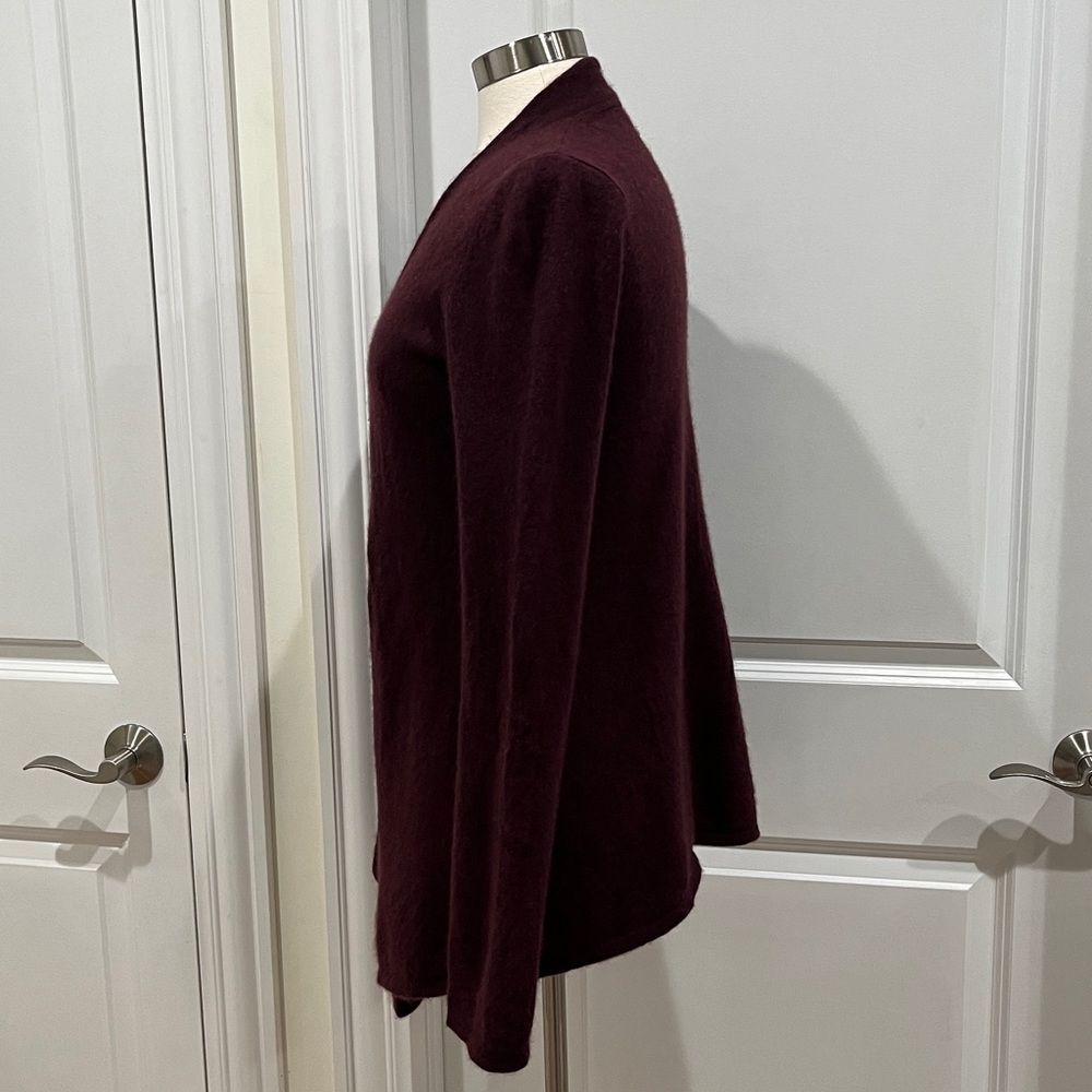 41 Hawthorne 100% Cashmere Leena Draped Maroon Cardigan Size Large - Picture 9 of 16